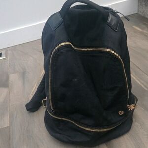 Lululemon Black And Gold Backpack
